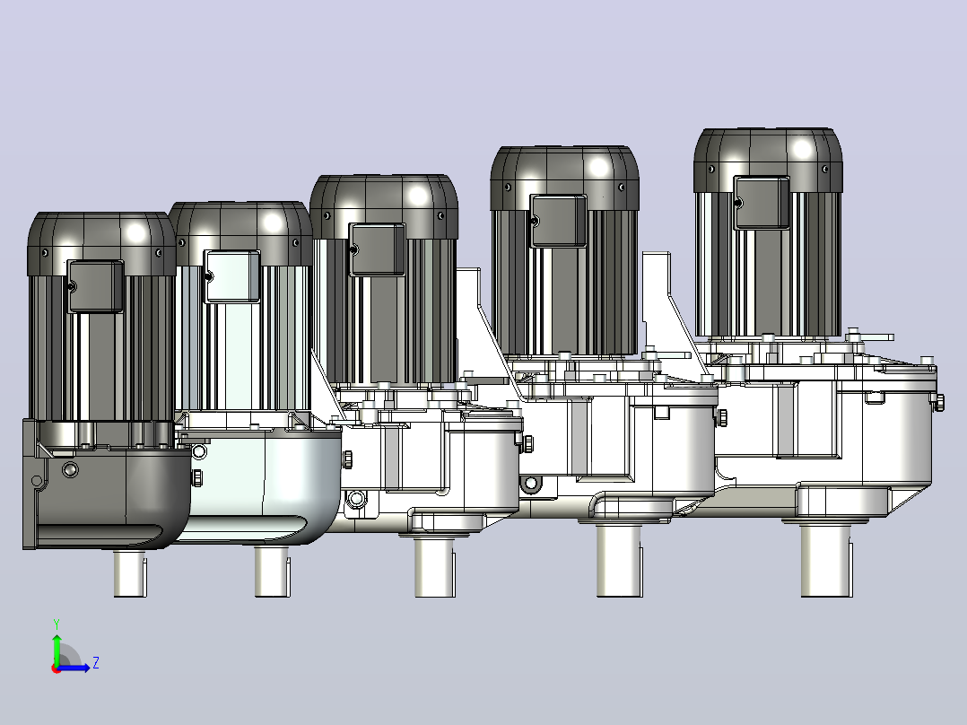 三菱电机7，5kW dm-dp系列圆柱齿轮电机左视图