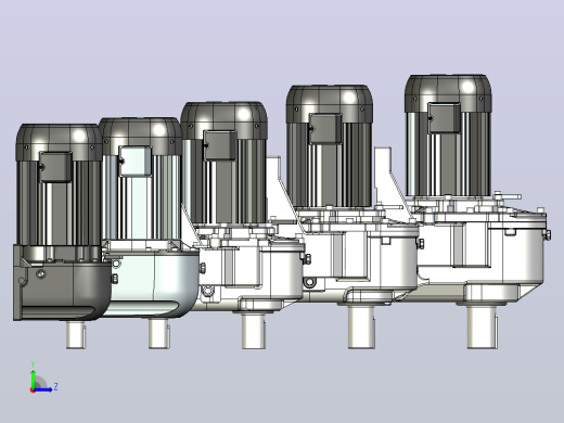 三菱电机7，5kW dm-dp系列圆柱齿轮电机左视缩略图