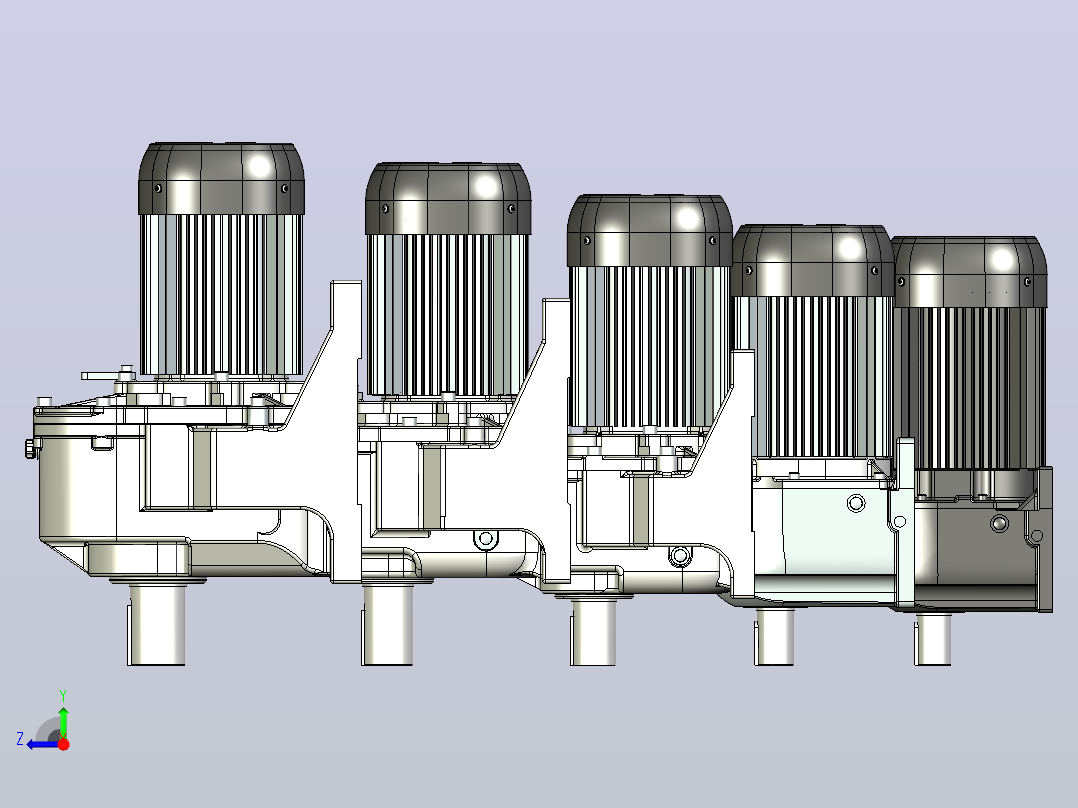 三菱电机7，5kW dm-dp系列圆柱齿轮电机右视图