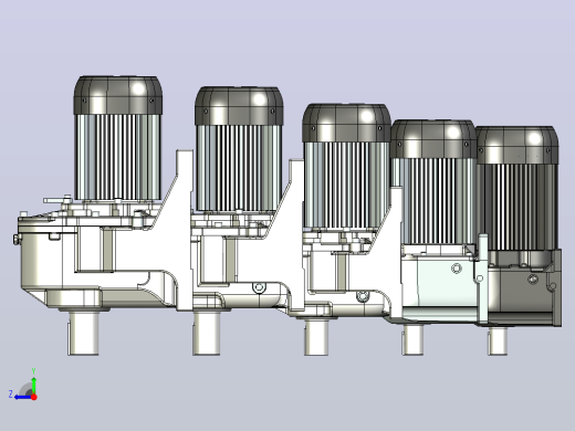 三菱电机7，5kW dm-dp系列圆柱齿轮电机右视缩略图