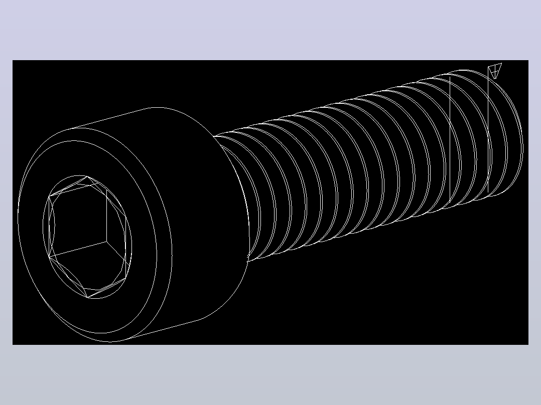 M6 x 1mm螺纹20mm长内六角螺钉.DWG