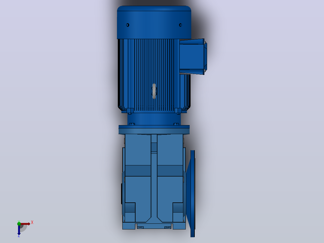 KAF127轴输入的螺旋锥齿轮减速机KAF127-YV45-4P-36.48-M1-0°-A俯视图