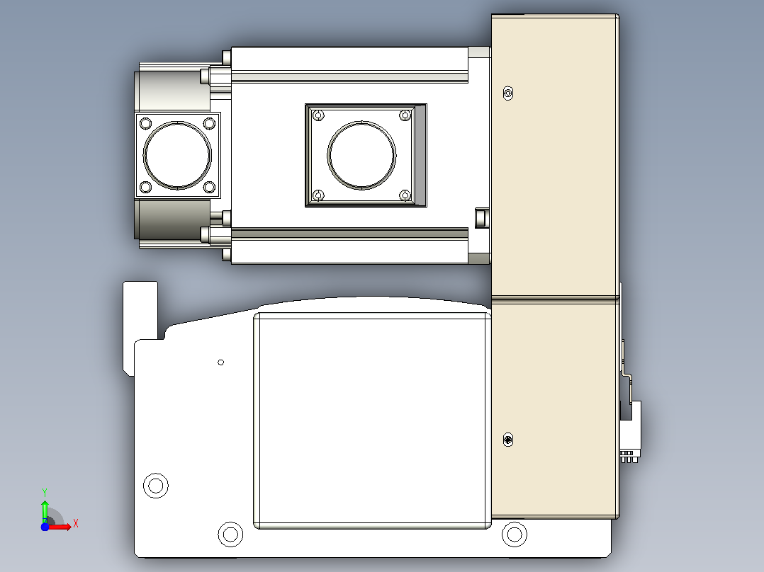 皮带直线轴半封闭可选导轨TPA-HNB-220D-176-L1300-RU-C-P1K-N3前视图