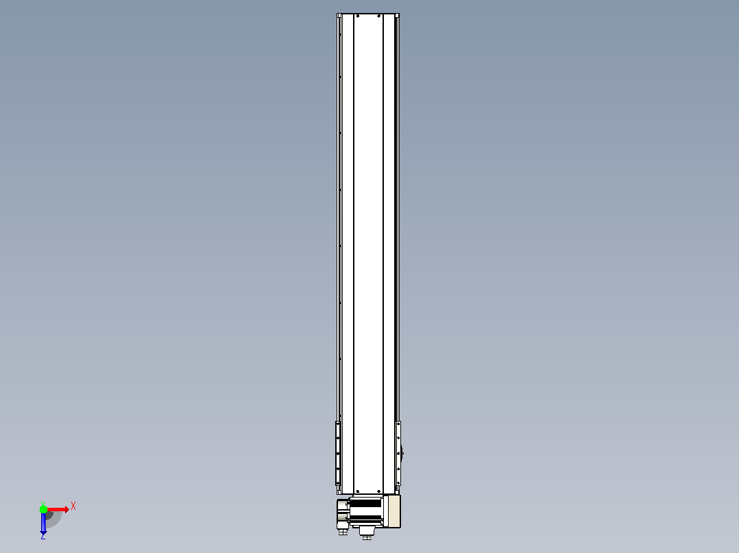 皮带直线轴半封闭可选导轨TPA-HNB-220D-176-L1300-RU-C-P1K-N3俯视图