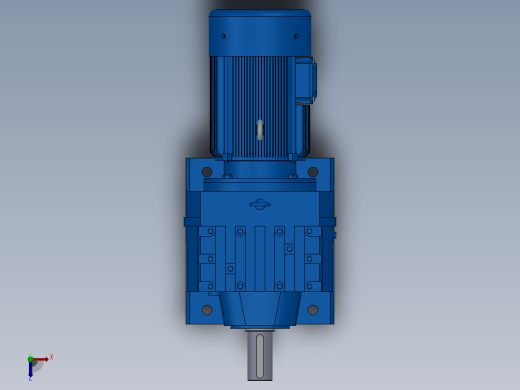 R67底脚轴伸式安装斜齿轮减速机R67-Y0.25-4P-71-M1-0°俯视缩略图