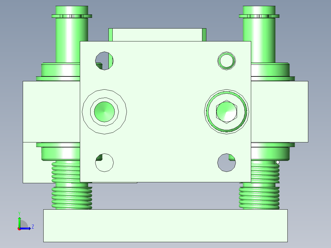 冲压组件间隔调节机构左视图