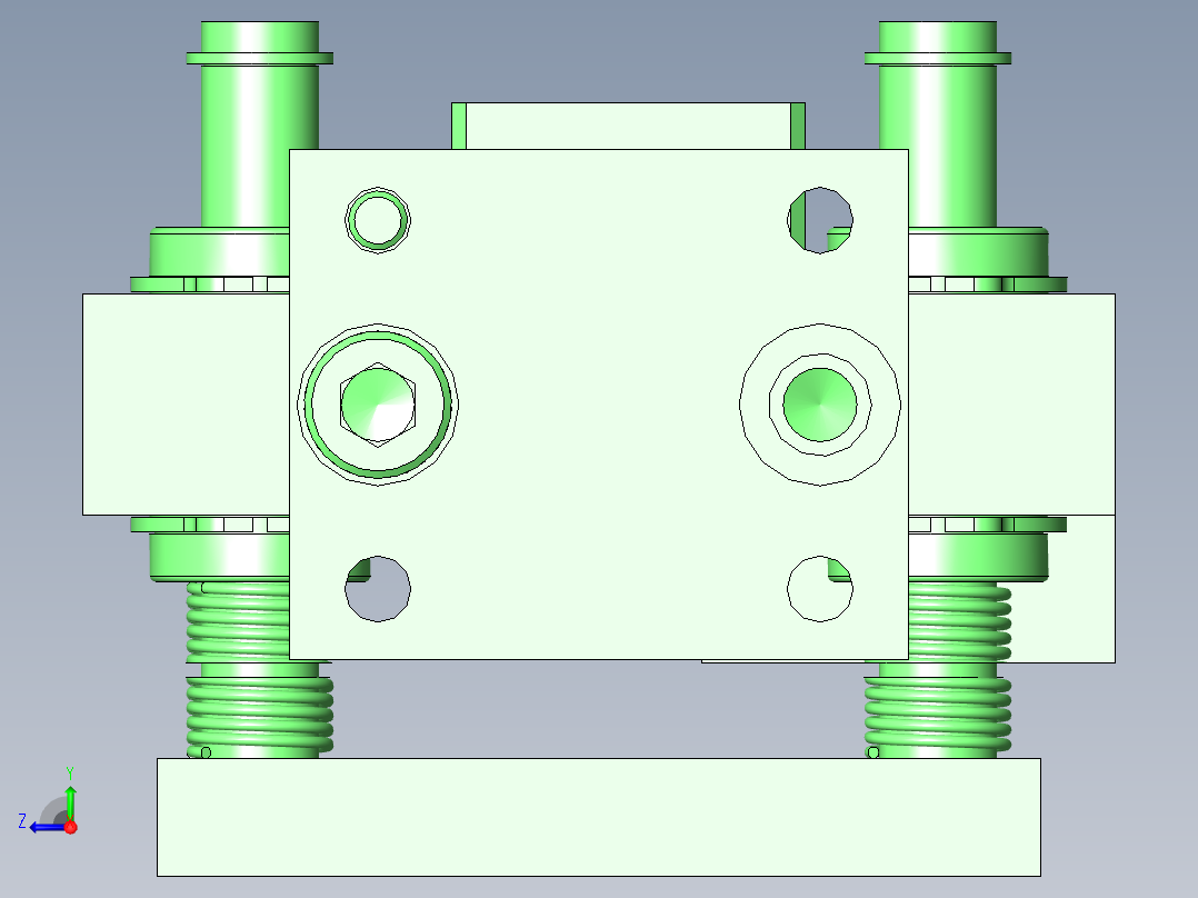 冲压组件间隔调节机构右视图