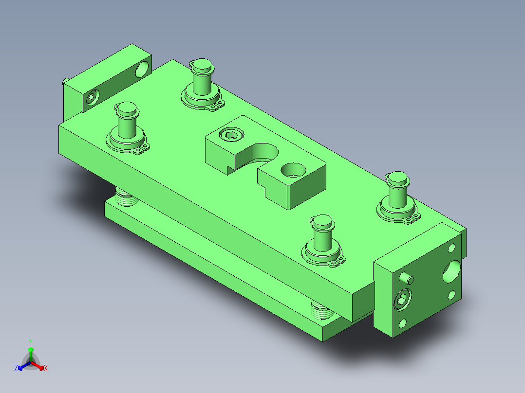 冲压组件间隔调节机构正等轴测图