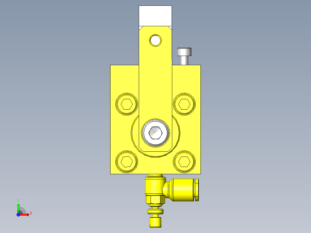 旋转夹紧的工件定位前视图