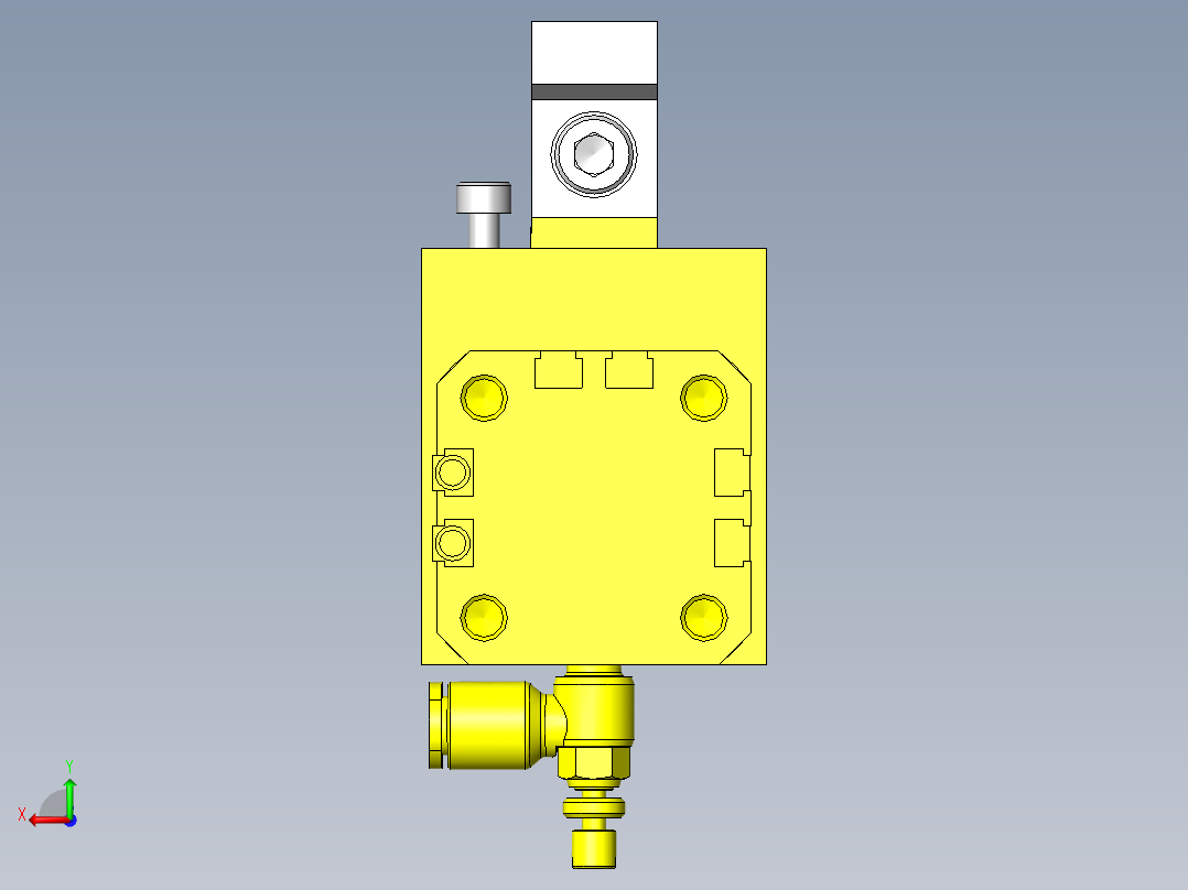旋转夹紧的工件定位后视图