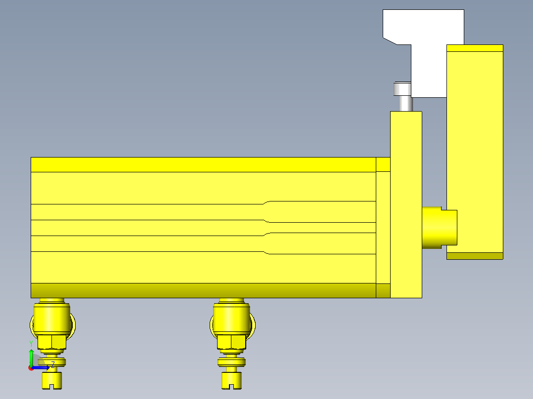 旋转夹紧的工件定位左视图