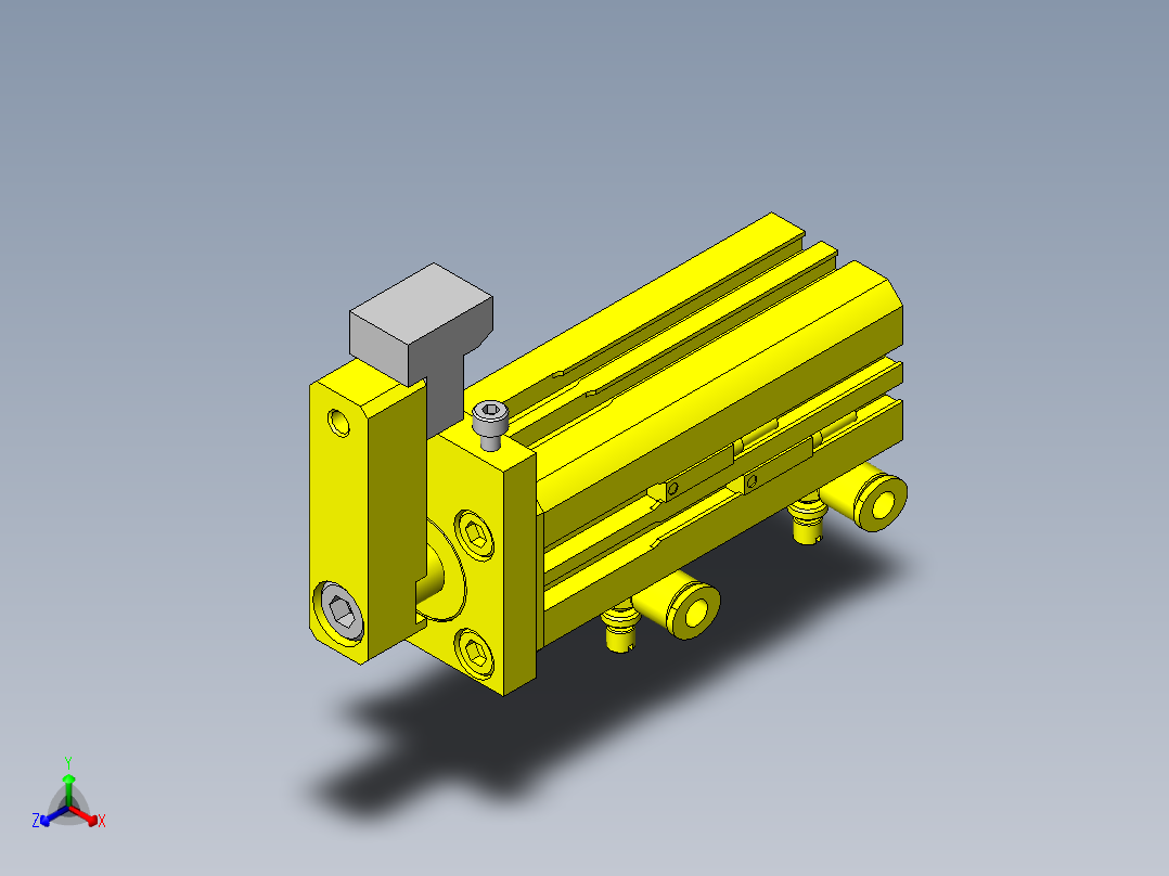 旋转夹紧的工件定位正等轴测图
