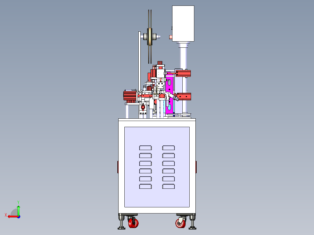 全自动插端子机3D图纸H348 F213 非标自动化设备3D图纸3D模型后视图