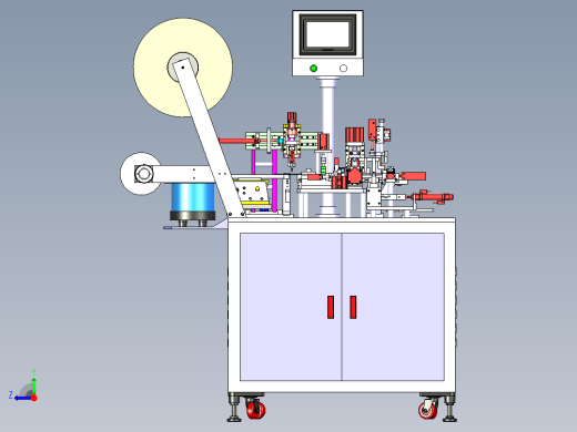 全自动插端子机3D图纸H348 F213 非标自动化设备3D图纸3D模型右视缩略图