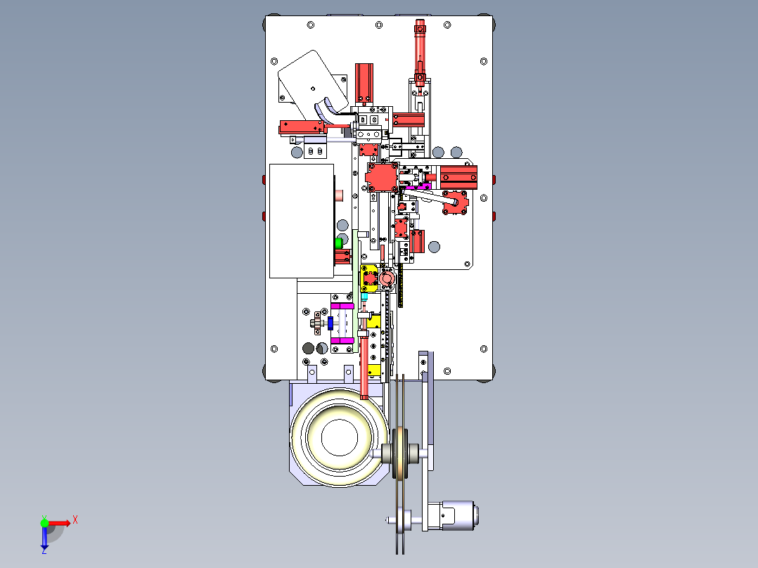 全自动插端子机3D图纸H348 F213 非标自动化设备3D图纸3D模型俯视图