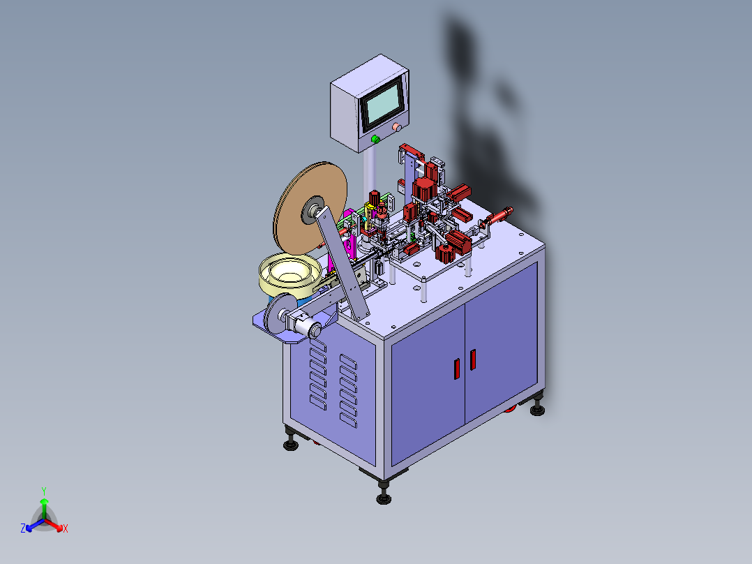 全自动插端子机3D图纸H348 F213 非标自动化设备3D图纸3D模型正等轴测图