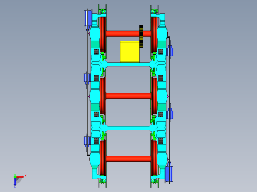 Coco轴转向架3D模型图纸 STEP格式俯视缩略图