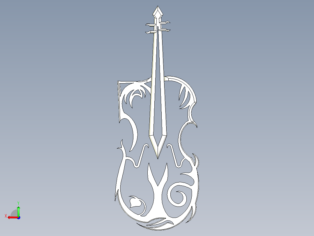 小提琴项链后视图