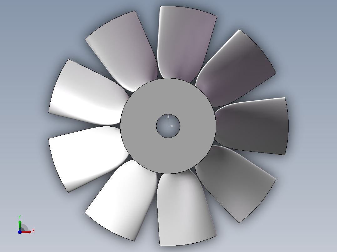 NACA6409 80mm 叶片前视图