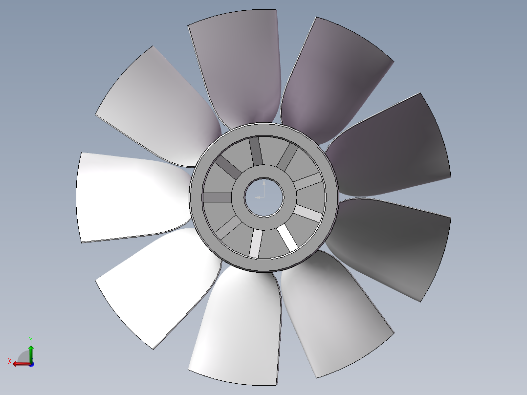 NACA6409 80mm 叶片后视图