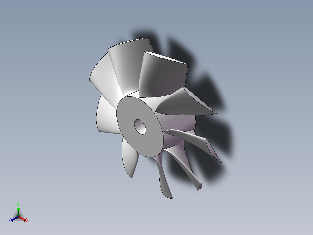 NACA6409 80mm 叶片正等轴测图