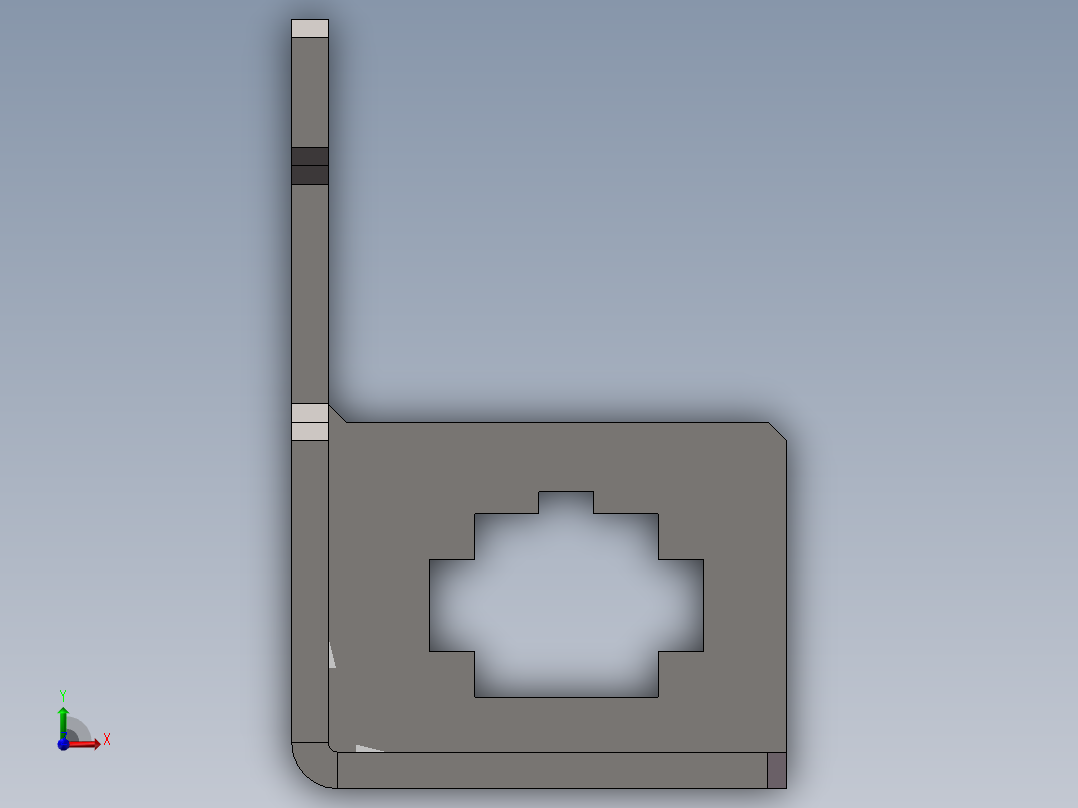 负压传感器、步进电机端坐安装架前视图