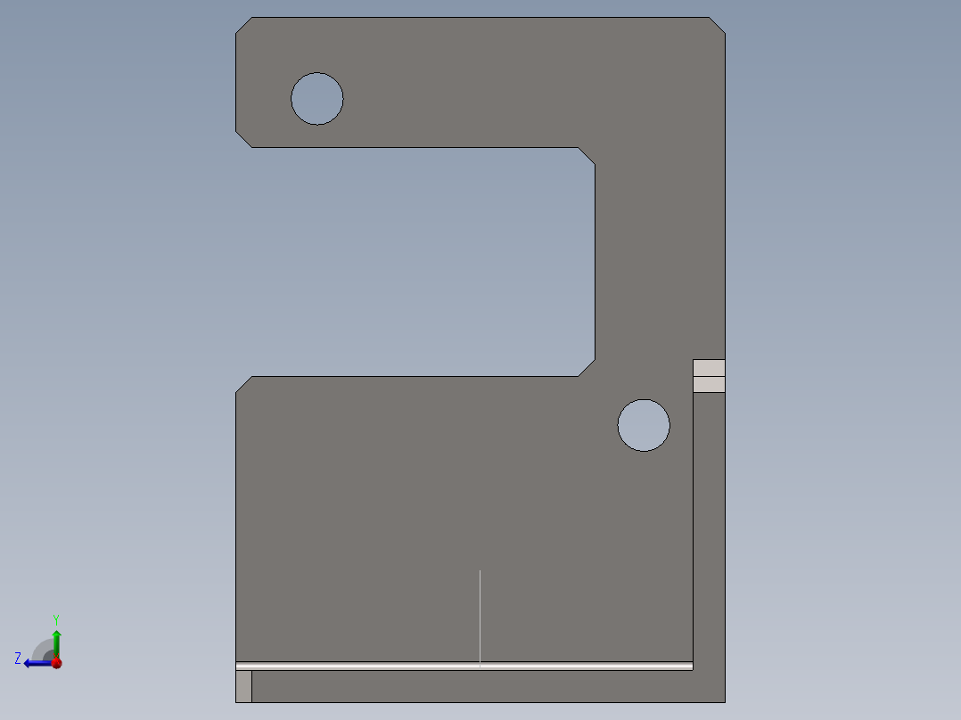 负压传感器、步进电机端坐安装架右视图