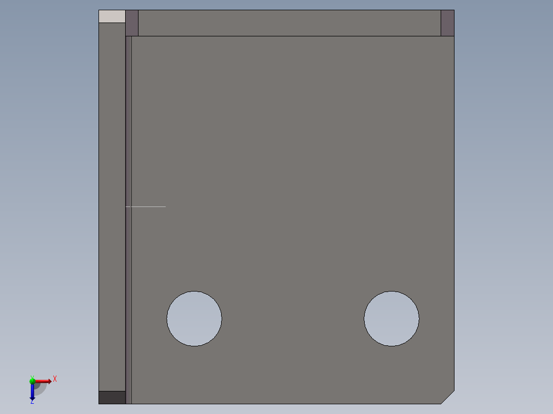 负压传感器、步进电机端坐安装架俯视图
