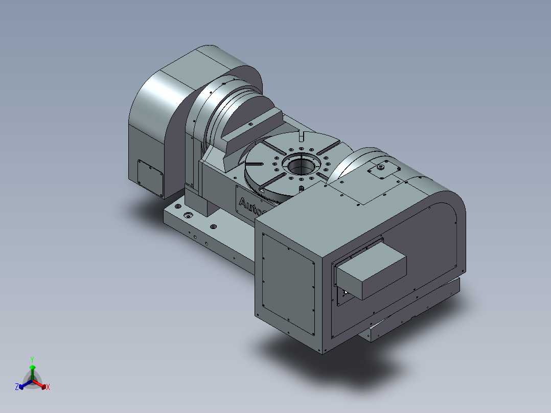 五轴CNC转台3D图纸正等轴测图