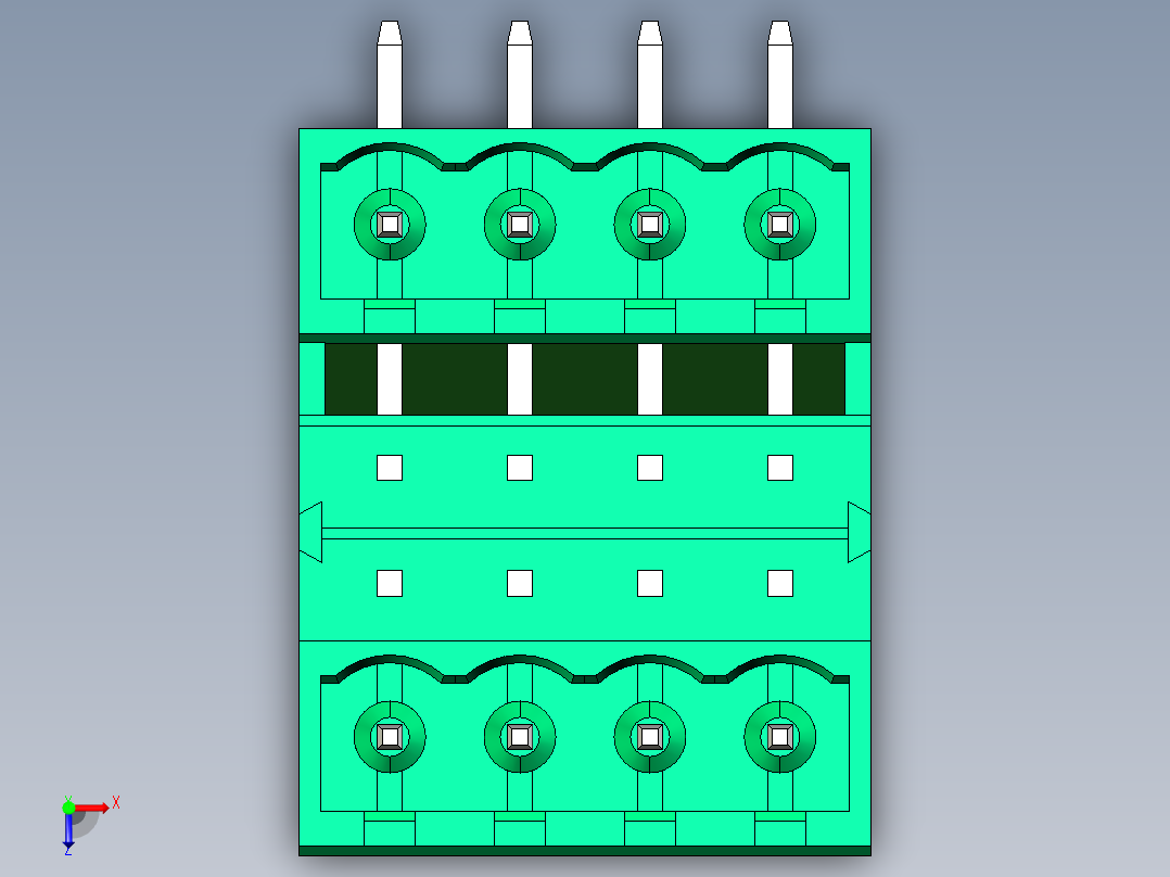 DEGSON 2EDG 系列 5.08mm 可插拔接线端子组-2EDGRH-5.08-08P-14-00AH俯视图