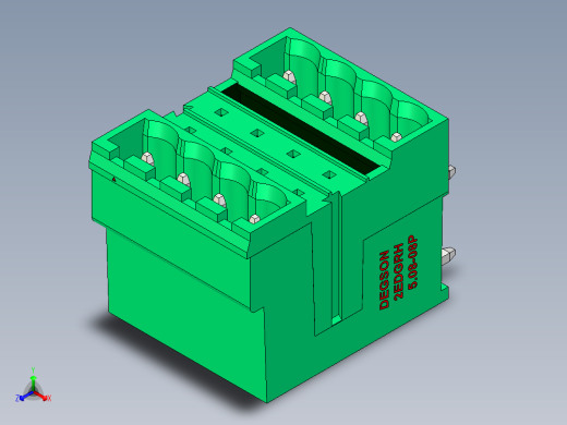 DEGSON 2EDG 系列 5.08mm 可插拔接线端子组-2EDGRH-5.08-08P-14-00AH正等轴测缩略图
