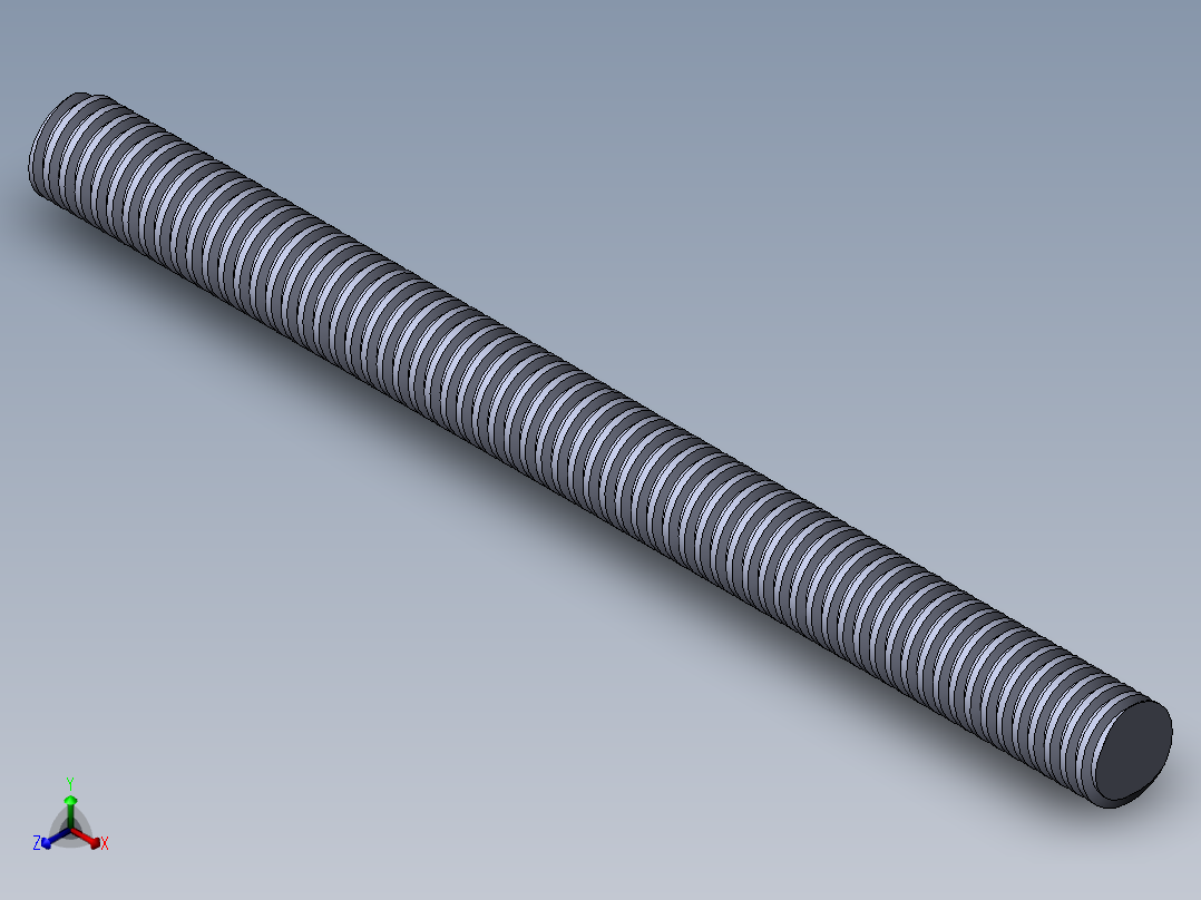 公制 （ISO） 梯形螺钉-TR16x3x200.SLDPRT正等轴测图
