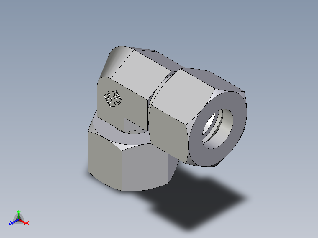 卡套式工业通用硬管接头EO_Standpipe_elbow_EVW16SCF主视图