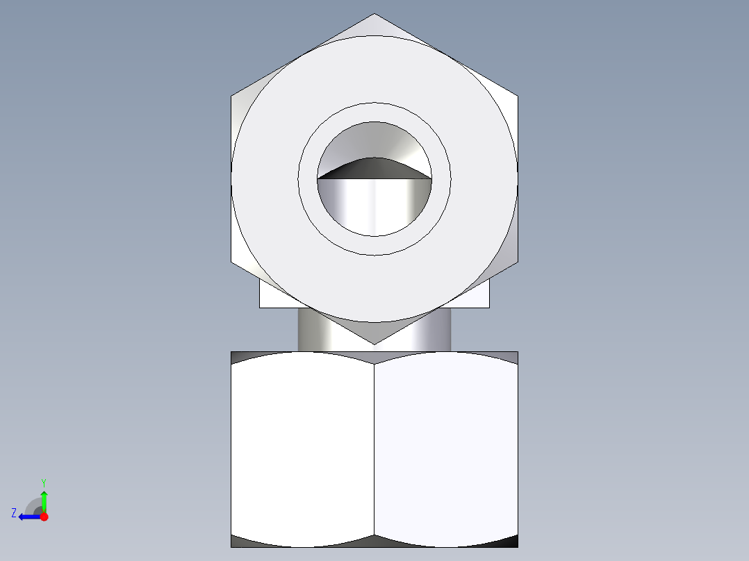 卡套式工业通用硬管接头EO_Standpipe_elbow_EVW16SCF右视图