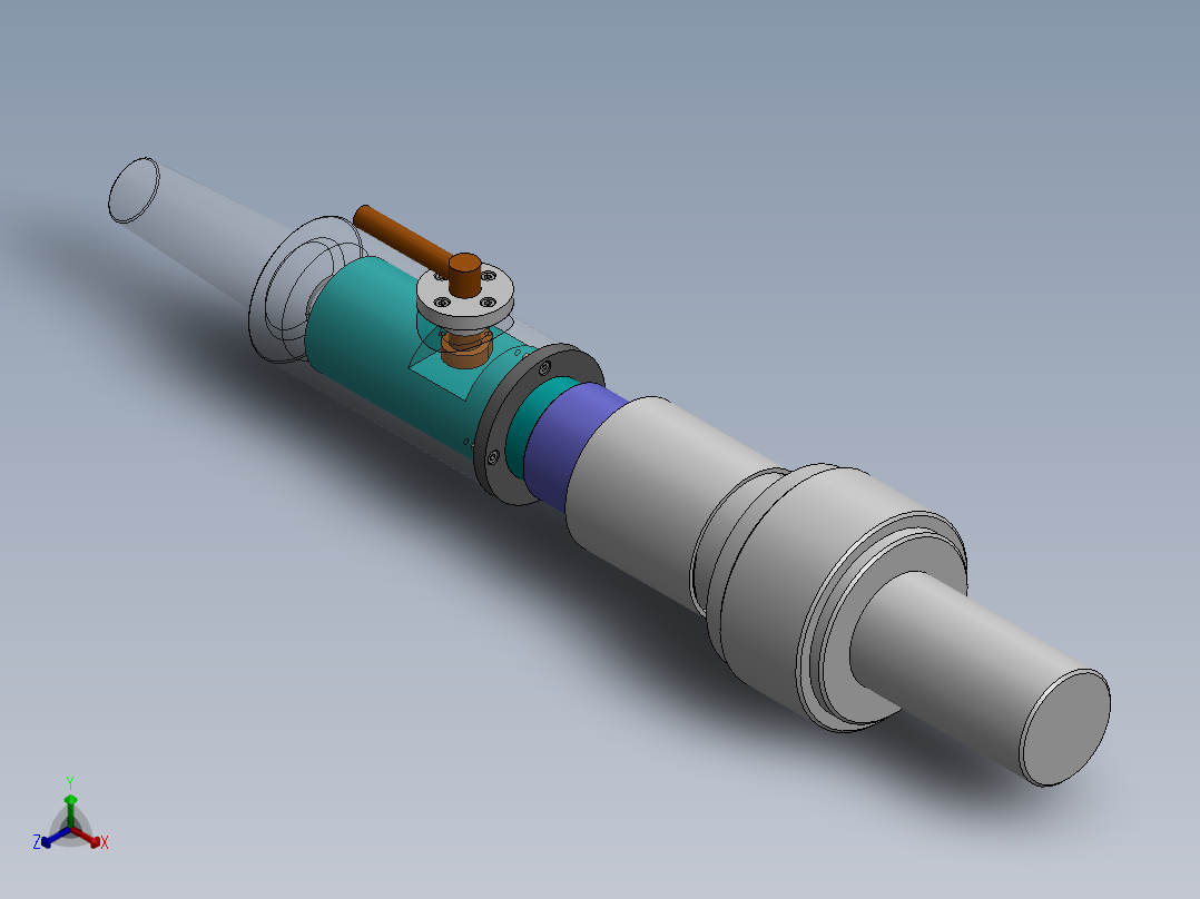 车活塞工装外圆正等轴测图