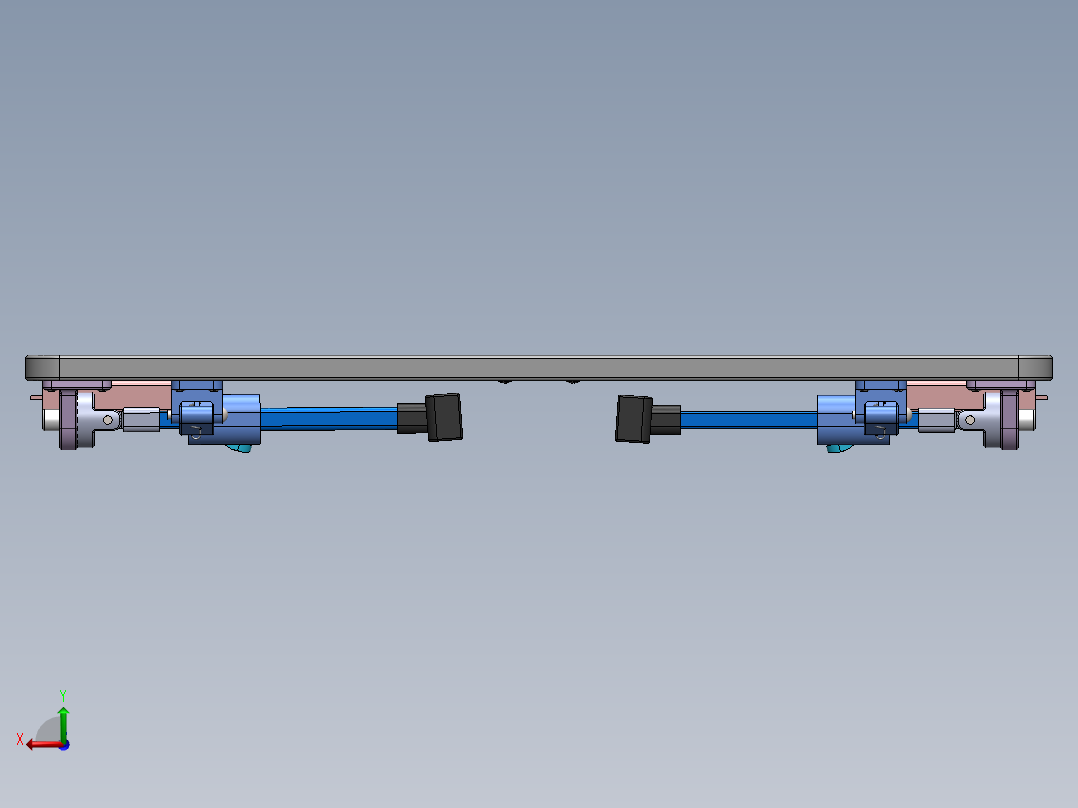 折叠桌装配模型后视图