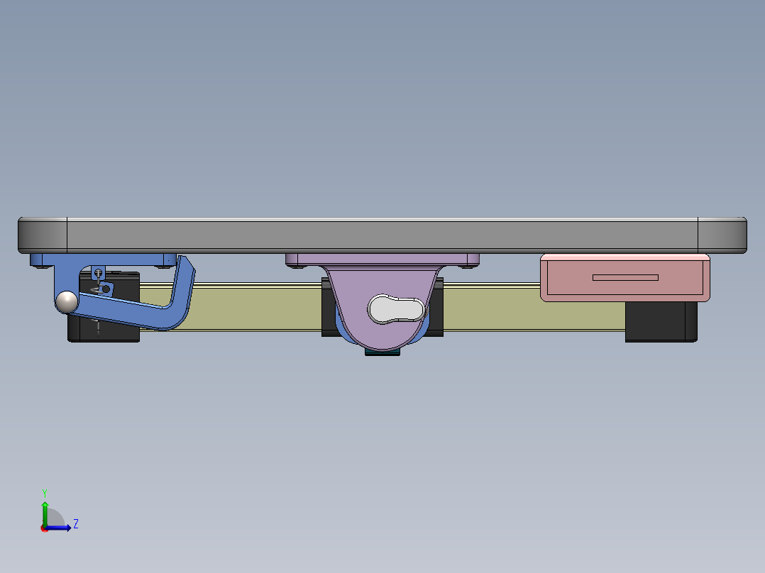 折叠桌装配模型左视图