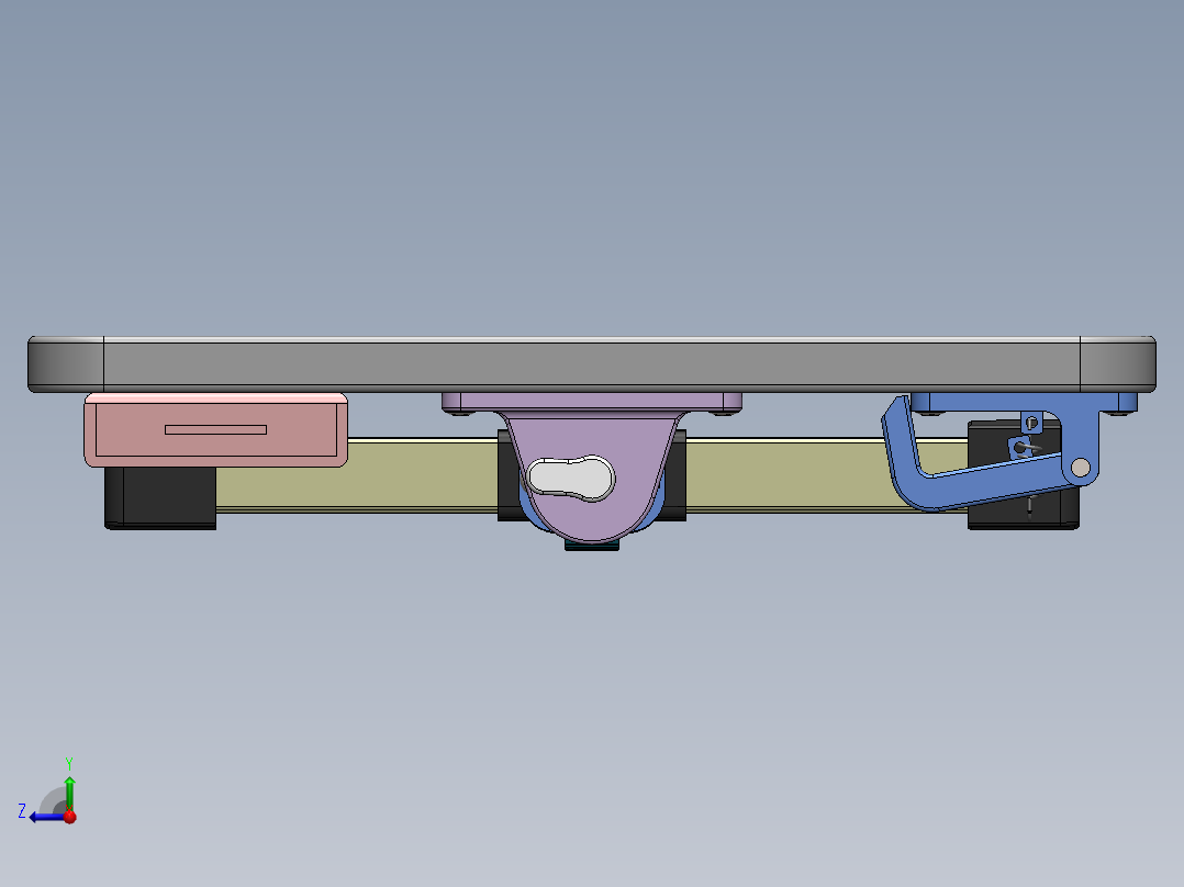 折叠桌装配模型右视图