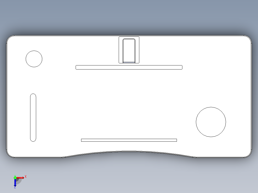 折叠桌装配模型俯视图