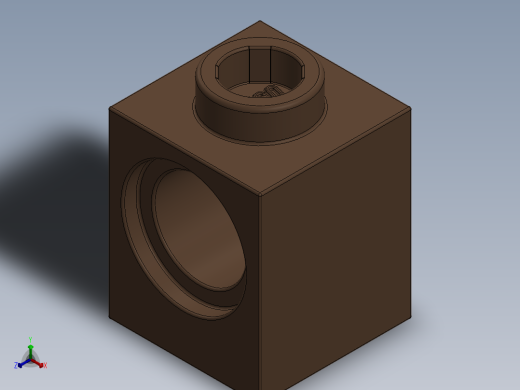 乐高机械组积木（横梁）-6541 Old Brown Technic Brick 1 x 1 with Hole