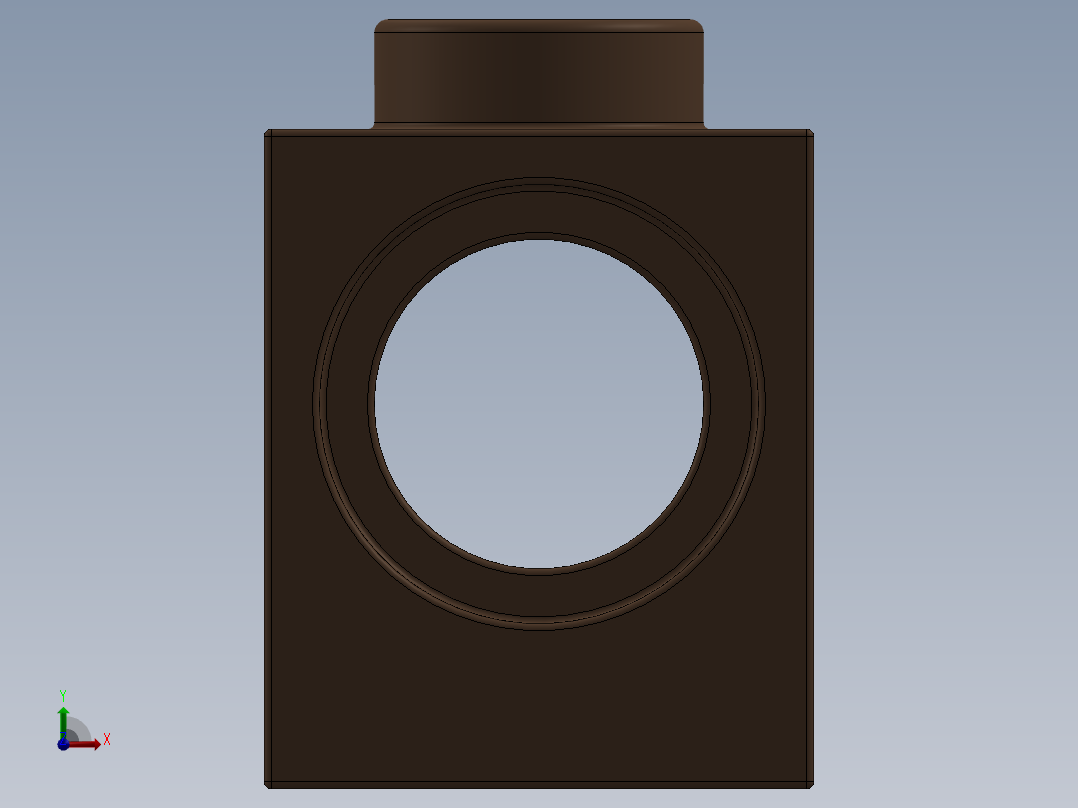 乐高机械组积木（横梁）-6541 Old Brown Technic Brick 1 x 1 with Hole前视图