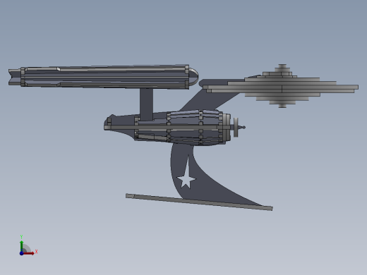 激光下料拼图星际战舰3CAD-Parasolid, SOLIDWORKS 2016前视缩略图