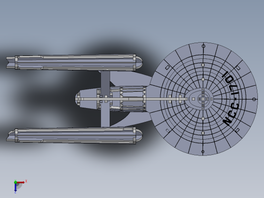 激光下料拼图星际战舰3CAD-Parasolid, SOLIDWORKS 2016俯视缩略图
