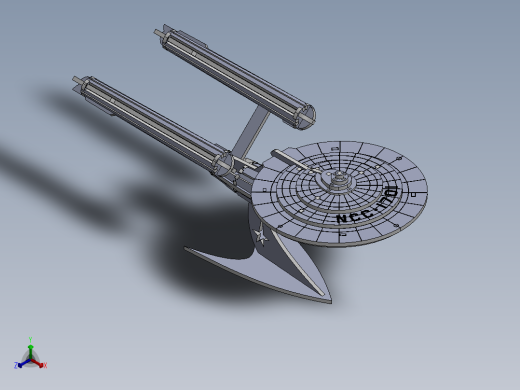 激光下料拼图星际战舰3CAD-Parasolid, SOLIDWORKS 2016正等轴测缩略图