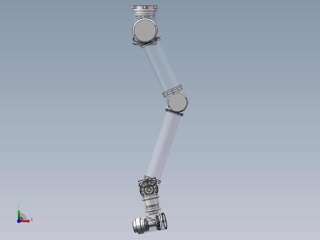 UR06机器人 机械臂带内部结构前视图