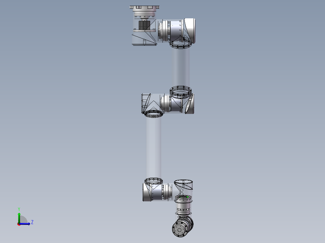 UR06机器人 机械臂带内部结构左视图