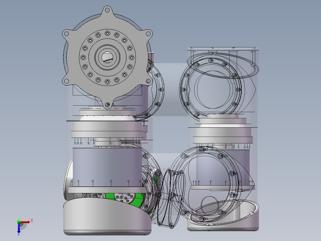 UR06机器人 机械臂带内部结构俯视图