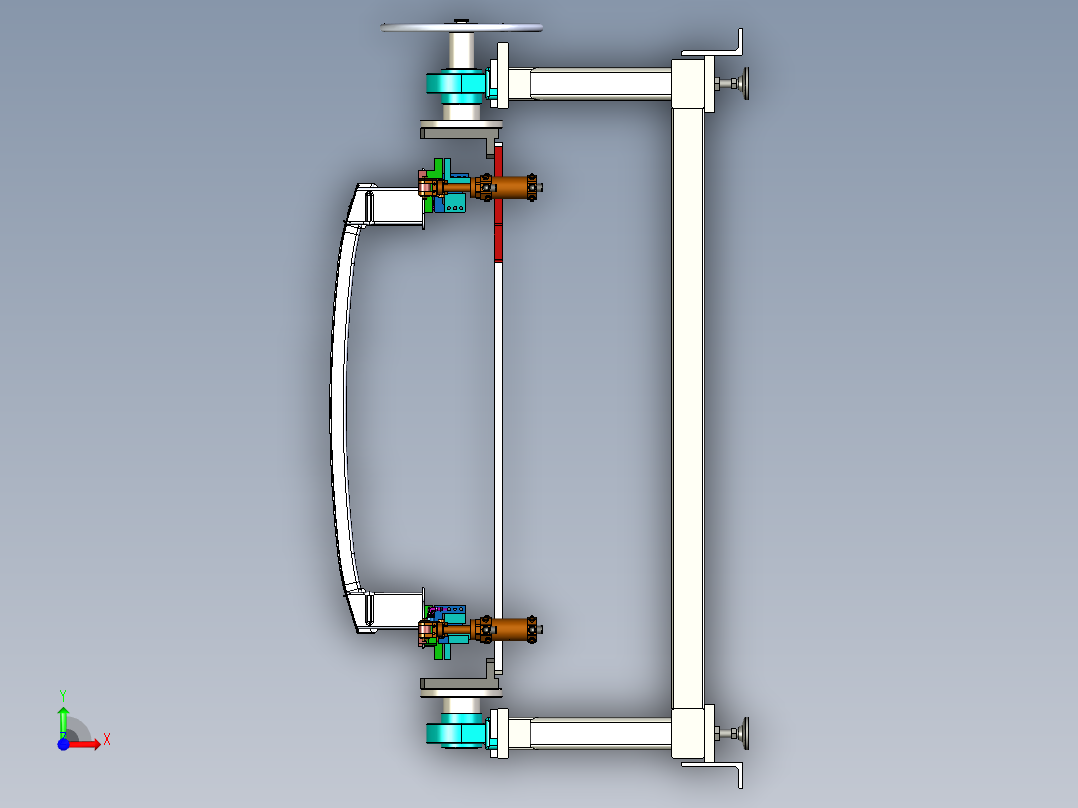 手动翻转变位机3D数模图纸 Solidworks设计前视图