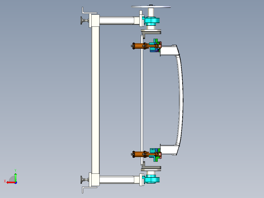 手动翻转变位机3D数模图纸 Solidworks设计后视图
