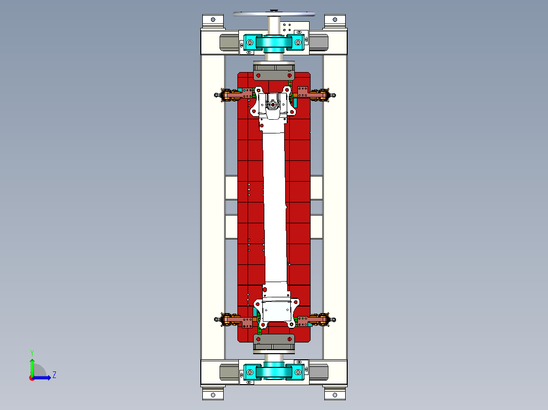 手动翻转变位机3D数模图纸 Solidworks设计左视图
